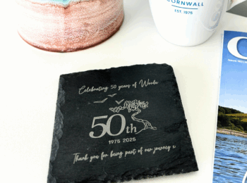 Wooda 50th Anniversary Slate Coaster